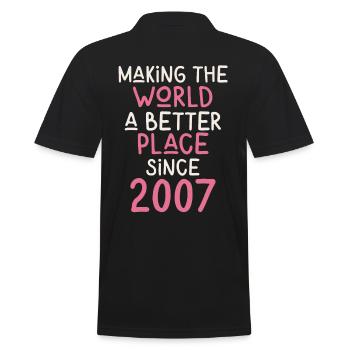 Rendre le monde meilleur depuis 2007 - Polo Homme - noir - Dos - Kai (181cm)