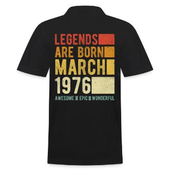 Anniversaire Mars 1976 - Polo Homme - noir - Dos - Kai (181cm)