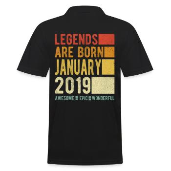 Birthday January 2019 - Men's Polo Shirt - black - Back - Kai (181cm)