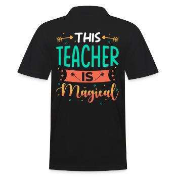 Lehrerin Geschenk - Männer Poloshirt - Schwarz - Hinten - Kai (181cm)