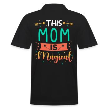 Mama Geschenk - Männer Poloshirt - Schwarz - Hinten - Kai (181cm)