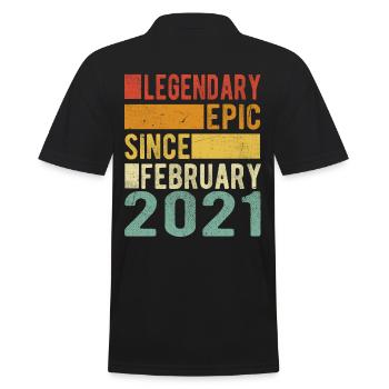 Anniversaire février 2021 Épopée légendaire - Polo Homme - noir - Dos - Kai (181cm)