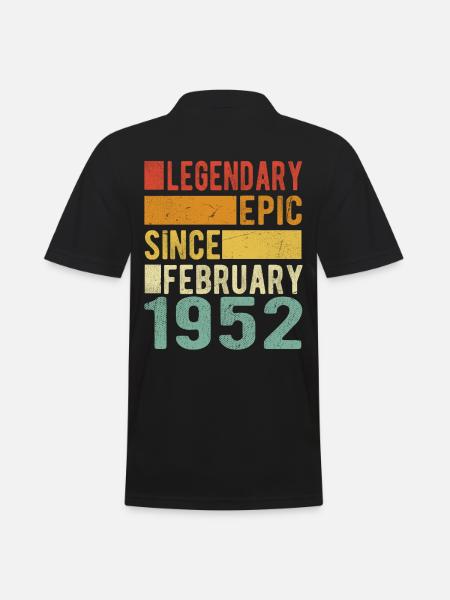 Birthday February 1952 Legendary epic - Men's Polo Shirt - black