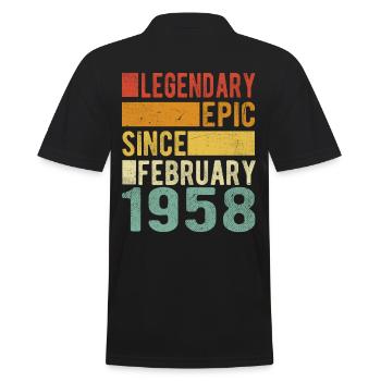 Anniversaire février 1958 Épopée légendaire - Polo Homme - noir - Dos - Kai (181cm)