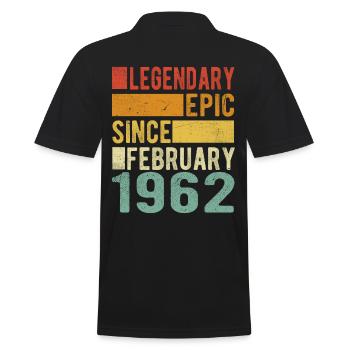 Birthday February 1962 Legendary epic - Men's Polo Shirt - black - Back - Kai (181cm)