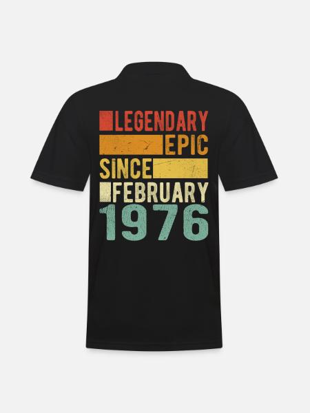 Birthday February 1976 Legendary epic - Men's Polo Shirt - black