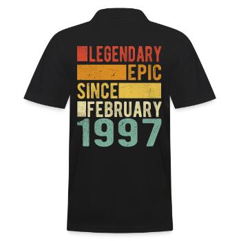 Anniversaire Février 1997 Épopée légendaire - Polo Homme - noir - Dos - Kai (181cm)