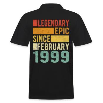 Birthday February 1999 Legendary epic - Men's Polo Shirt - black - Back - Kai (181cm)