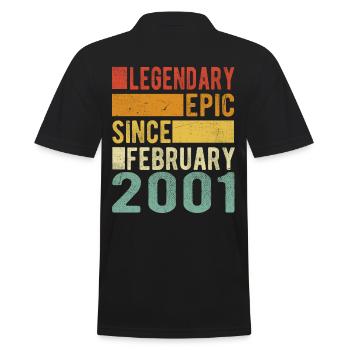 Birthday February 2001 Legendary Epic - Men's Polo Shirt - black - Back - Kai (181cm)