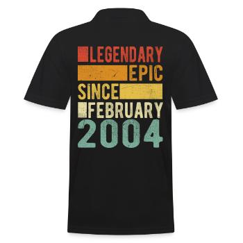 Birthday February 2004 Legendary Epic - Men's Polo Shirt - black - Back - Kai (181cm)