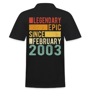 Anniversaire Février 2003 Épopée légendaire - Polo Homme - noir - Dos - Kai (181cm)