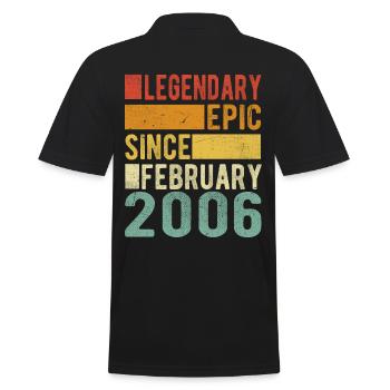 Birthday February 2006 Legendary Epic - Men's Polo Shirt - black - Back - Kai (181cm)
