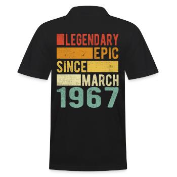 Anniversaire Mars 1967 Épopée légendaire - Polo Homme - noir - Dos - Kai (181cm)