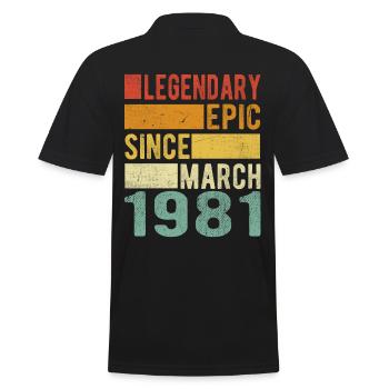 Anniversaire Mars 1981 Épopée légendaire - Polo Homme - noir - Dos - Kai (181cm)