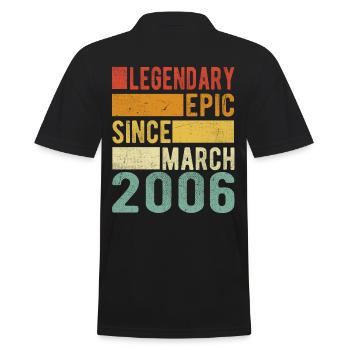 Birthday March 2006 Legendary Epic - Men's Polo Shirt - black - Back - Kai (181cm)