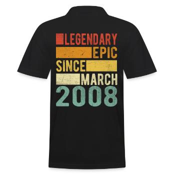 Birthday March 2008 Legendary Epic - Men's Polo Shirt - black - Back - Kai (181cm)