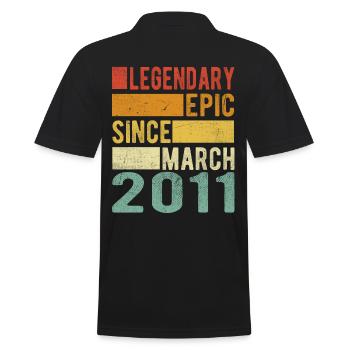 Anniversaire Mars 2011 Épopée légendaire - Polo Homme - noir - Dos - Kai (181cm)