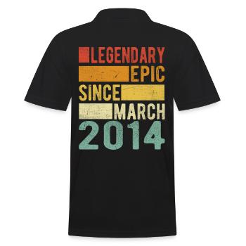 Anniversaire Mars 2014 Épopée légendaire - Polo Homme - noir - Dos - Kai (181cm)