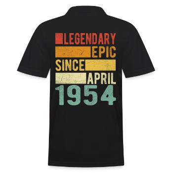 Birthday April 1954 Legendary epic - Men's Polo Shirt - black - Back - Kai (181cm)