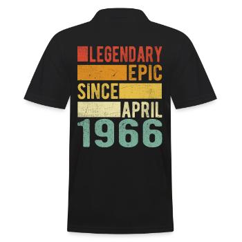 Birthday April 1966 Legendary epic - Men's Polo Shirt - black - Back - Kai (181cm)