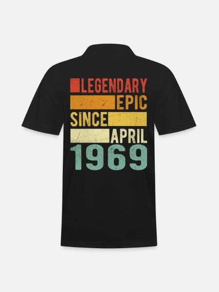 Birthday April 1969 Legendary epic - Men's Polo Shirt - black