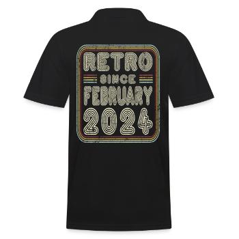 Geburtstag Februar 2024 Retro Geschenk - Männer Poloshirt - Schwarz - Hinten - Kai (181cm)