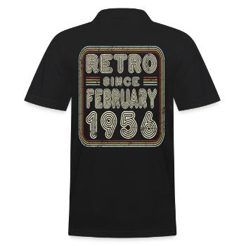 Anniversaire Février 1956 Cadeau rétro - Polo Homme - noir - Dos - Kai (181cm)
