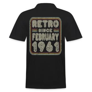 Anniversaire Février 1961 Cadeau rétro - Polo Homme - noir - Dos - Kai (181cm)