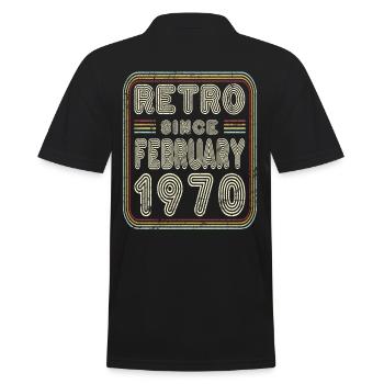 Anniversaire Février 1970 Retro Gift - Polo Homme - noir - Dos - Kai (181cm)
