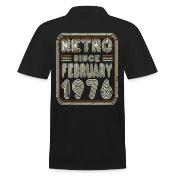Anniversaire Février 1976 Cadeau Rétro - Polo Homme - noir - Dos - Kai (181cm)