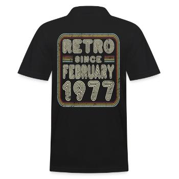 Anniversaire Février 1977 Cadeau rétro - Polo Homme - noir - Dos - Kai (181cm)