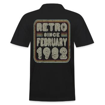 Anniversaire Février 1982 Cadeau rétro - Polo Homme - noir - Dos - Kai (181cm)