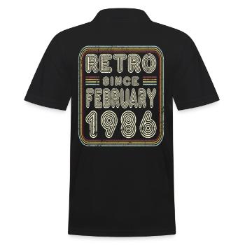 Anniversaire Février 1986 Cadeau rétro - Polo Homme - noir - Dos - Kai (181cm)