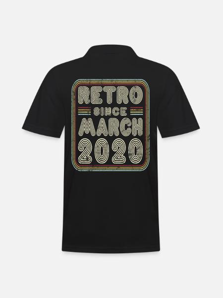 Anniversaire Mars 2020 Cadeau rétro - Polo Homme - noir