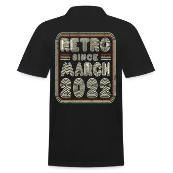 Birthday March 2022 Retro Gift - Men's Polo Shirt - black - Back - Kai (181cm)