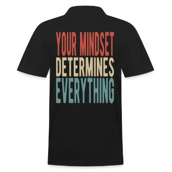 Your mindset determines everything - Men's Polo Shirt - black - Back - Kai (181cm)