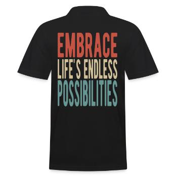 Embrassez les possibilités infinies de la vie - Polo Homme - noir - Dos - Kai (181cm)