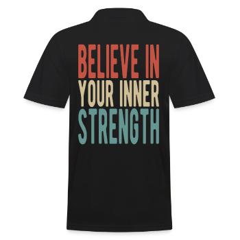 Believe in your inner strength - Men's Polo Shirt - black - Back - Kai (181cm)