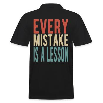 Every mistake is a lesson - Männer Poloshirt - Schwarz - Hinten - Kai (181cm)