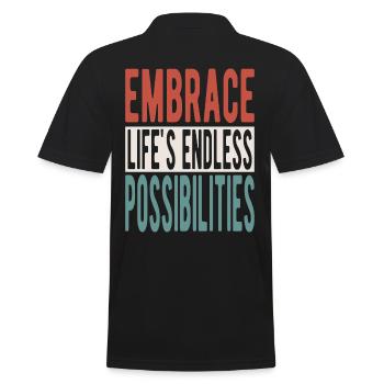 Embrassez les possibilités infinies de la vie - Polo Homme - noir - Dos - Kai (181cm)