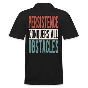 La persévérance surmonte tous les obstacles - Polo Homme - noir - Dos - Kai (181cm)