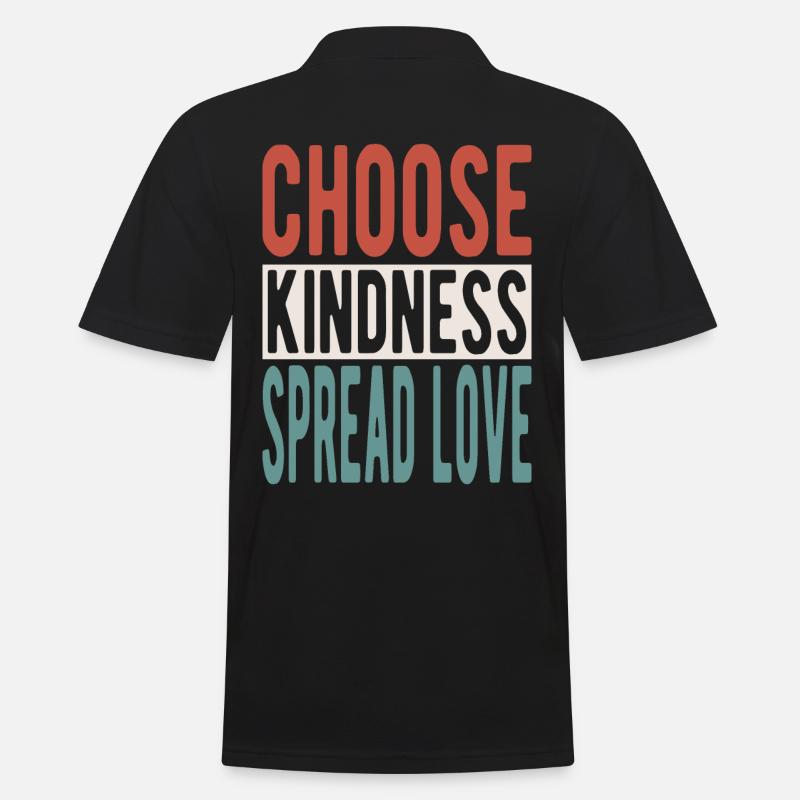 Choose kindness, spread love - Männer Poloshirt - Schwarz