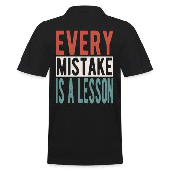Every mistake is a lesson - Männer Poloshirt - Schwarz - Hinten - Kai (181cm)