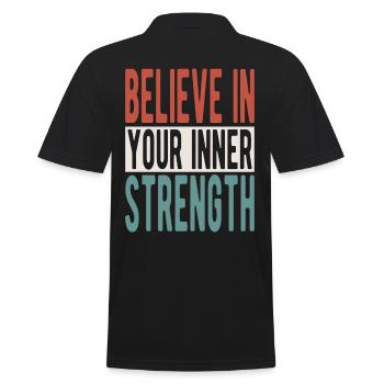 Believe in your inner strength - Men's Polo Shirt - black - Back - Kai (181cm)
