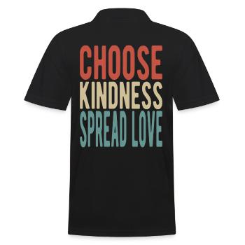 Choose kindness, spread love - Men's Polo Shirt - black - Back - Kai (181cm)
