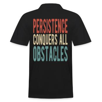 La persévérance surmonte tous les obstacles - Polo Homme - noir - Dos - Kai (181cm)