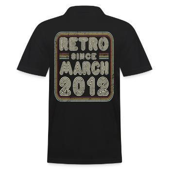 Anniversaire Mars 2012 Cadeau rétro - Polo Homme - noir - Dos - Kai (181cm)