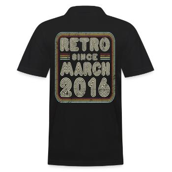 Anniversaire Mars 2016 Cadeau rétro - Polo Homme - noir - Dos - Kai (181cm)