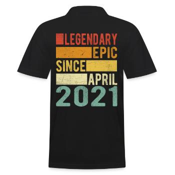Anniversaire avril 2021 Épopée légendaire - Polo Homme - noir - Dos - Kai (181cm)