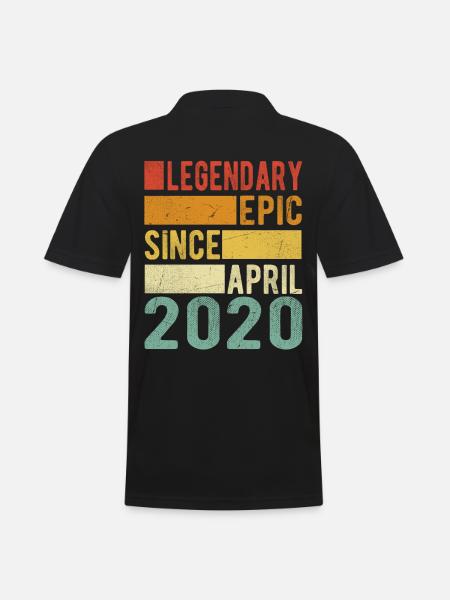Birthday April 2020 Legendary epic - Men's Polo Shirt - black